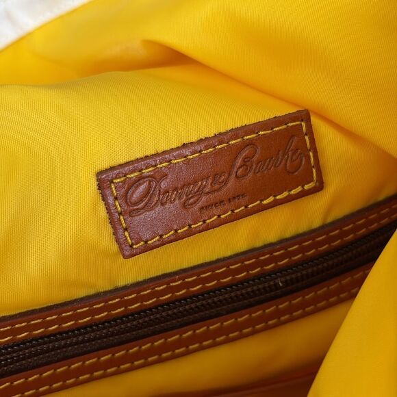 Dooney & Bourke Florentine Smith Bag Leather & White Nylon Vintage - Picture 15 of 16